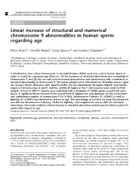 Linear Increase of Structural and Numerical Chromosome 9 Abnormalities in Human Sperm Regarding Age