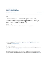 The Synthesis of Deuterated Arylamine DNA Adducts for Use in The