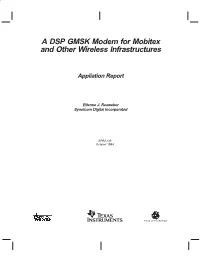 A DSP GMSK Modem for Mobitex and Other Wireless Infrastructures