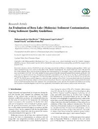 An Evaluation of Bera Lake (Malaysia) Sediment Contamination Using Sediment Quality Guidelines