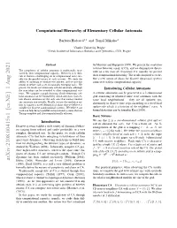 Computational Hierarchy of Elementary Cellular Automata