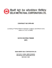 Contract No Opr-455 Notice Inviting Tender (Nit)