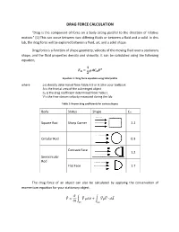 Drag Force Calculation