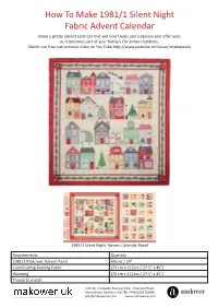 How to Make 1981/1 Silent Night Fabric Advent Calendar