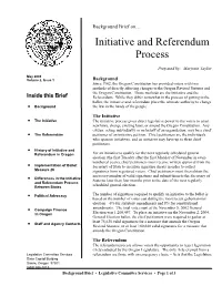Initiative and Referendum Process