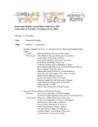 MSA XII Preliminary Program