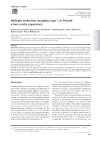 Multiple Endocrine Neoplasia Type 1 in Poland: a Two-Centre Experience