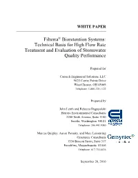 Technical Basis for High Flow Rate Treatment in the Filterra