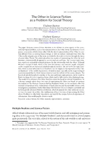 The Other in Science Fiction As a Problem for Social Theory 1