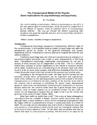 Transpersonal Psychology Represents a Fundamentally Different Model of the Consciousness