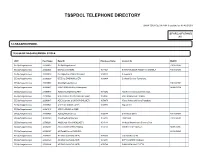 Tsspdcl Telephone Directory