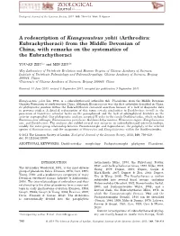 A Redescription of Kiangyousteus Yohii (Arthrodira: Eubrachythoraci) from the Middle Devonian of China, with Remarks on the Systematics of the Eubrachythoraci