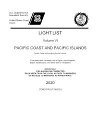 Coast Guard Light List West Coast