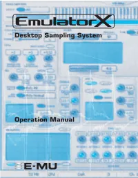 Emulator X Operation Manual Rev. A