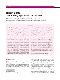 Nipah Virus the Rising Epidemic: a Review