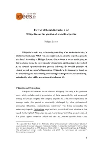 Portrait of the Intellectual As a DJ Wikipedia and the Question of Scientific Expertise