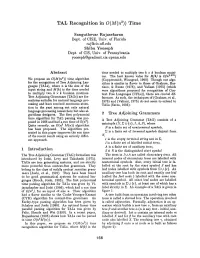 TAL Recognition in O(M(N2)) Time