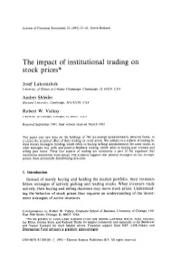 The Impact of Institutional Trading on Stock Prices*