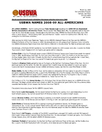 Usbwa Names 2008-09 All-Americans