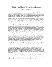 Why & How I Began Writing About Dragons