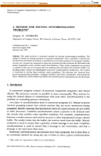 A Method for Solving Synchronization Problems*
