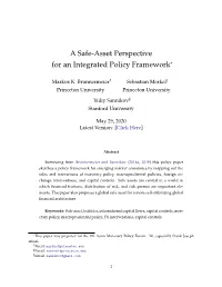 A Safe-Asset Perspective for an Integrated Policy Framework*