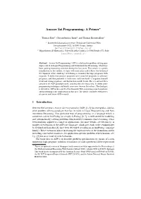 Answer Set Programming: a Primer?