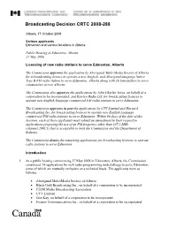 Broadcasting Decision CRTC 2008-288