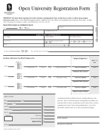 Open University Registration Form