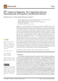 Pb2+ Uptake by Magnesite: the Competition Between Thermodynamic Driving Force and Reaction Kinetics