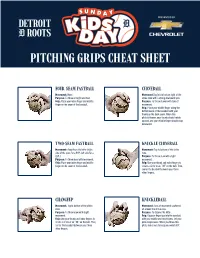 Pitching Grips Cheat Sheet