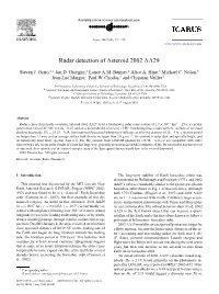 Radar Detection of Asteroid 2002 AA29