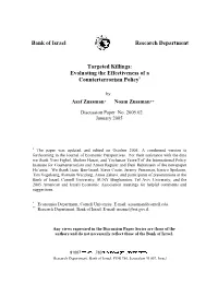 Targeted Killings: Evaluating the Effectiveness of a Counterterrorism Policy 1