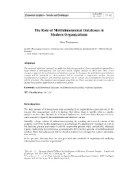 The Role of Multidimensional Databases in Modern Organizations
