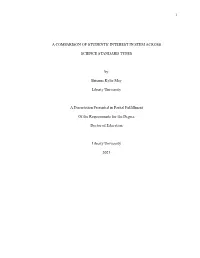 A Comparison of Students' Interest in STEM Across Science Standard