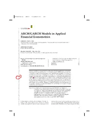 ARCH/GARCH Models in Applied Financial Econometrics
