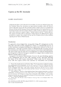 Cyprus As the EU Anomaly