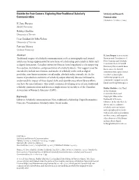 Exploring Non-Traditional Scholarly Communication