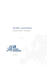 Met Office – General Review Economic Analysis – Final Report
