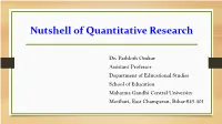 Nutshell of Quantitative Research