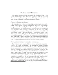 Photons and Polarization