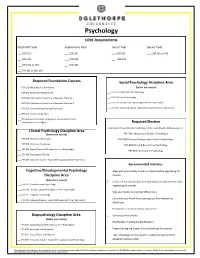 Psychology CORE Requirements