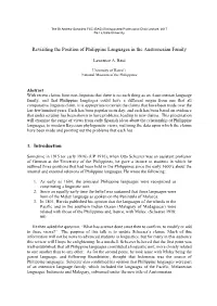 Revisiting the Position of Philippine Languages in the Austronesian Family