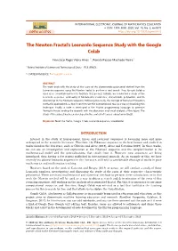 The Newton Fractal's Leonardo Sequence Study with the Google