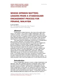 Whose Opinion Matters: Lessons from a Stakeholder Engagement