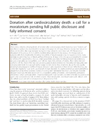 Donation After Cardiocirculatory Death