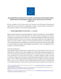 Egypt CEDAW HRW Submission Aa AE Js Bve+Rb