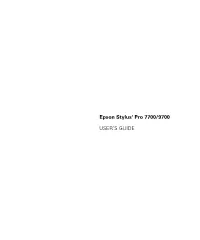 Epson Stylus® Pro 7700/9700 USER's GUIDE