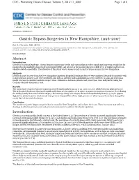 Gastric Bypass Surgeries in New Hampshire, 1996-2007