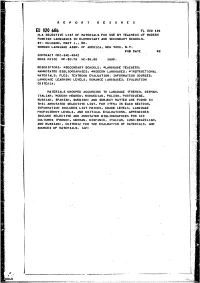 Mla Selective List of Materials for Use By